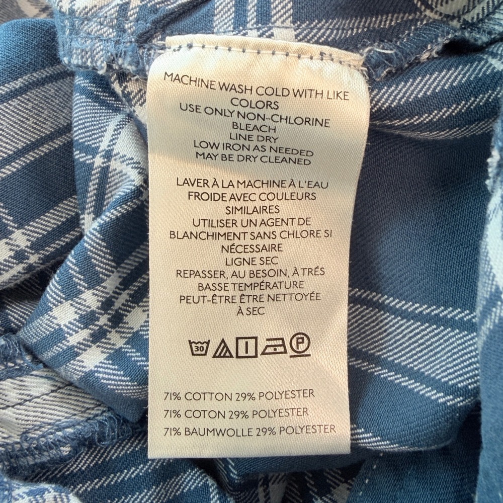 Pilcro Plaid Mini Dress Women XS Blue Excellent Ruffle Strap Pockets - Picture 6 of 9
